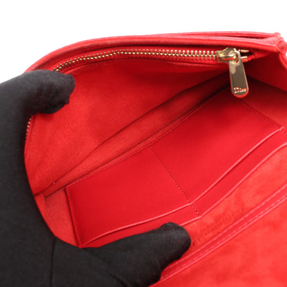 Dior Diorama Schultertasche aus rotem Leder mit Kette