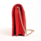 Dior Diorama Leather Chain Shoulder Bag in Red