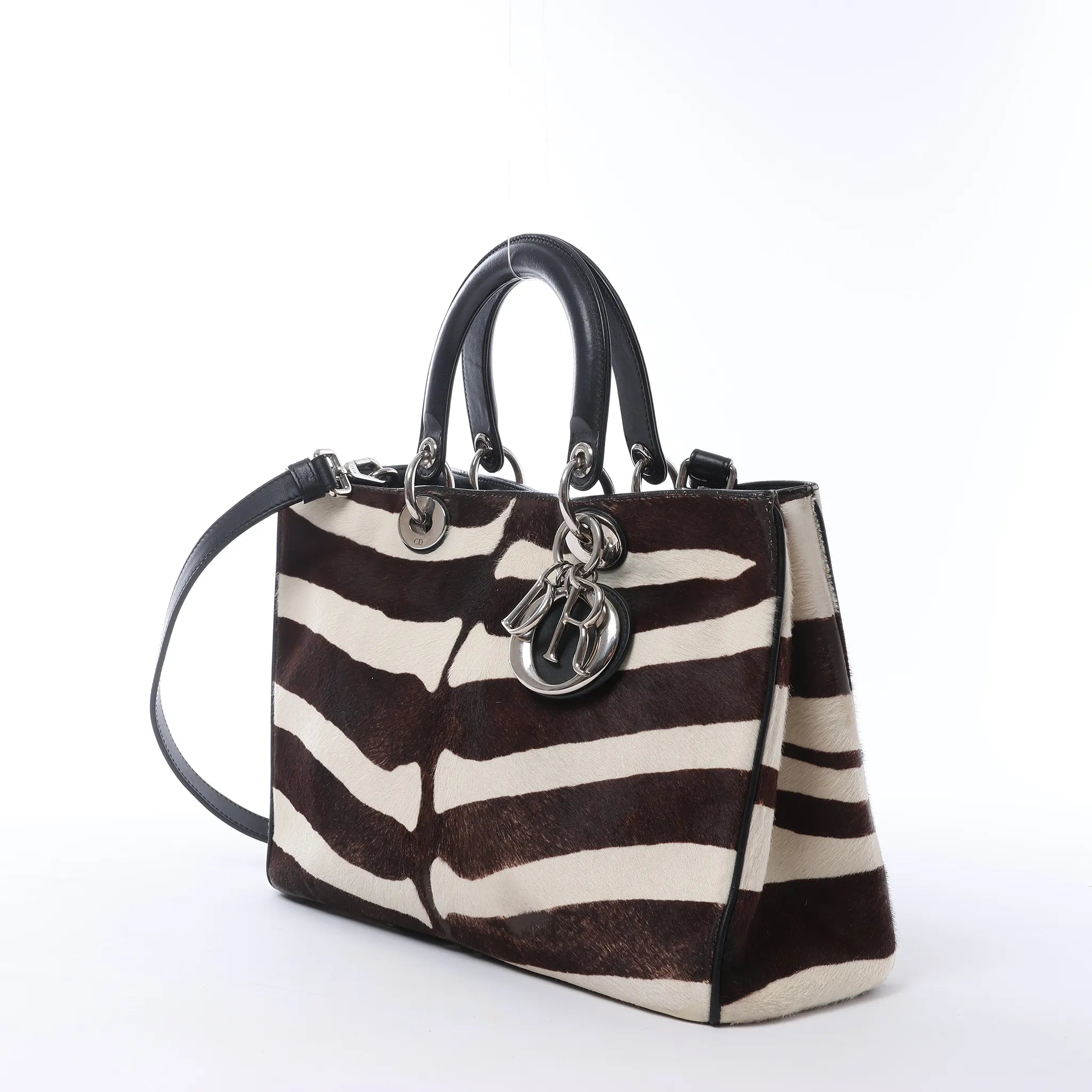 Dior Diorissimo Harako x Leather 2Way Handbag Brown