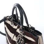 Dior Diorissimo Harako x Leather 2Way Handbag Brown
