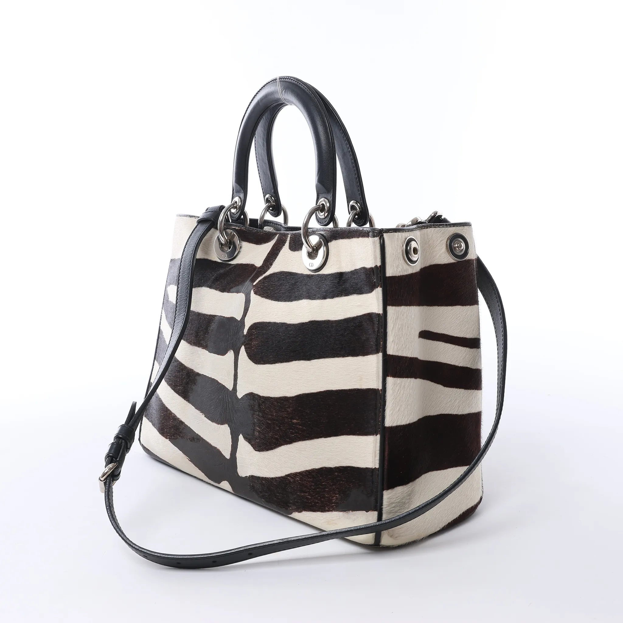 Dior Diorissimo Harako x Leather 2Way Handbag Brown