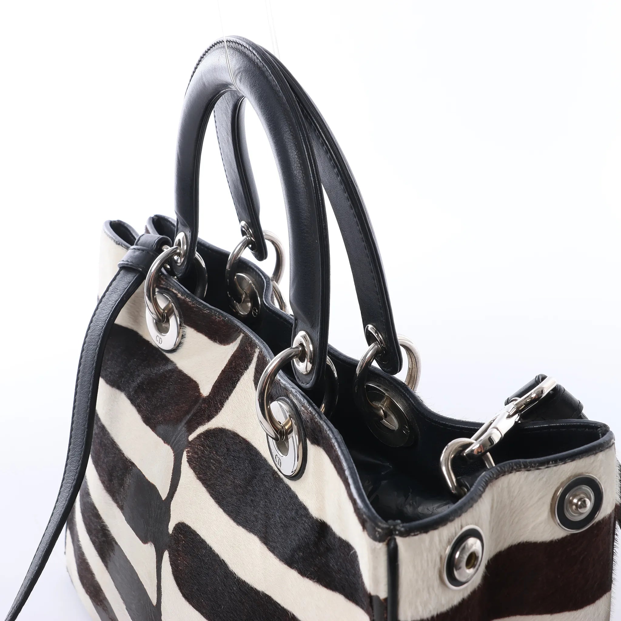 Dior Diorissimo Harako x Leather 2Way Handbag Brown