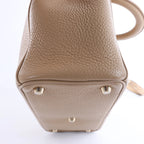 Bolso de mano mediano de dos vías de piel Cannage de Christian Dior en color camello