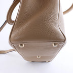 Bolso de mano mediano de dos vías de piel Cannage de Christian Dior en color camello