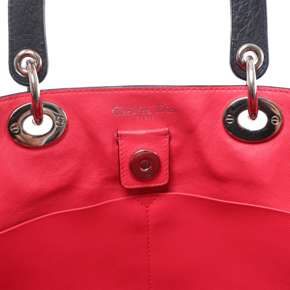 Bolso de mano mediano de dos vías de piel Cannage de Christian Dior en color camello