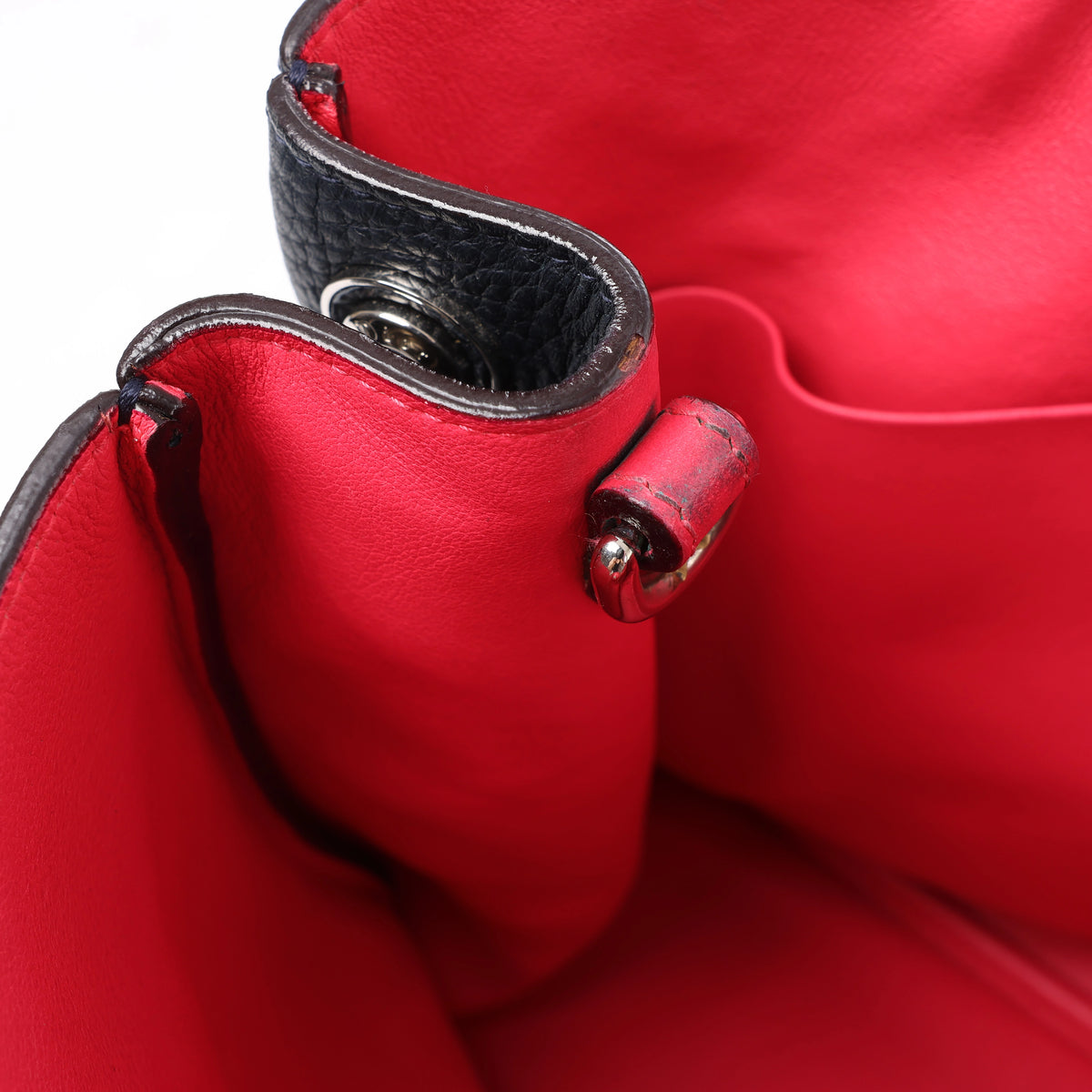 Bolso de mano mediano de dos vías de piel Cannage de Christian Dior en color camello
