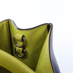 Dior Diorissimo Leather Large 2Way Handbag in Navy Blue x Yellow