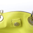 Dior Diorissimo Leather Large 2Way Handbag in Navy Blue x Yellow