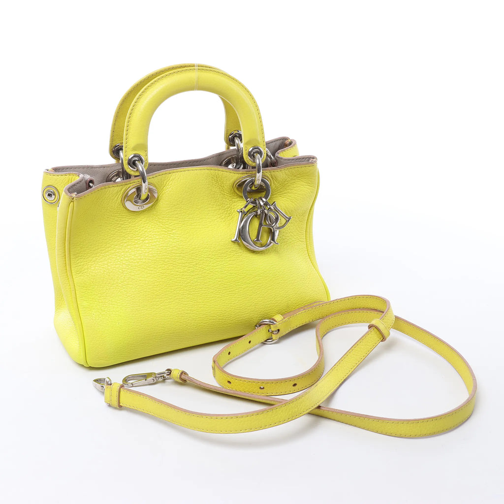 Dior Diorissimo Leather Mini 2Way Handbag in Yellow