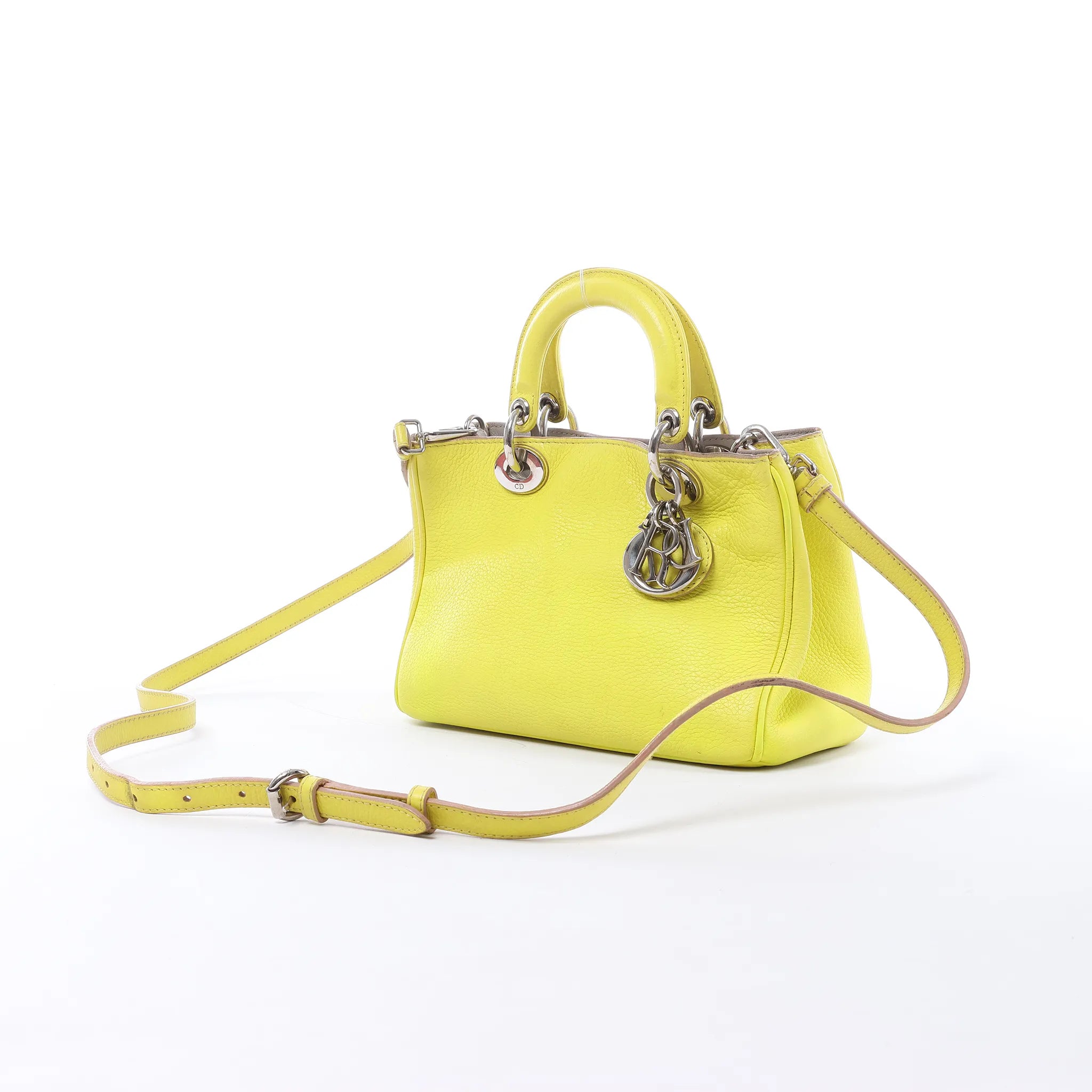 Dior Diorissimo Leather Mini 2Way Handbag in Yellow