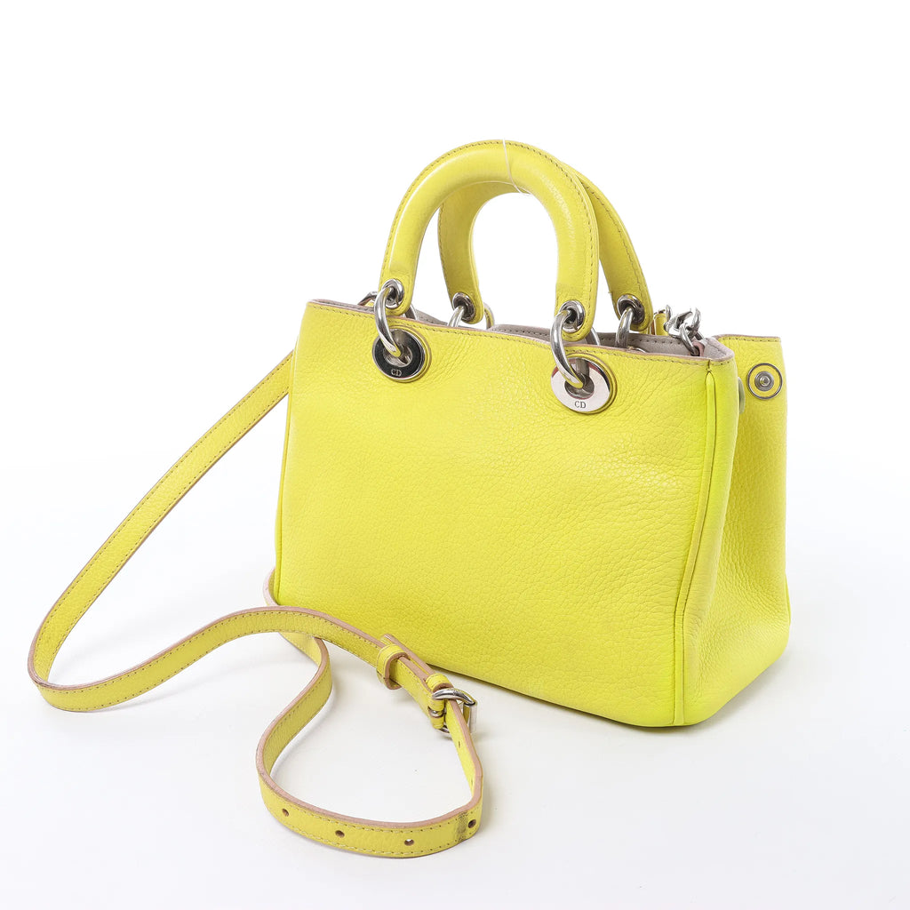 Dior Diorissimo Leather Mini 2Way Handbag in Yellow