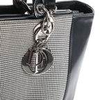 Dior Lady Dior Canvas x Patent Leather 2Way Handbag in Black x White