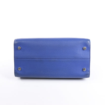 Christian Dior Diorever Medium Leather 2Way Handbag in Blue