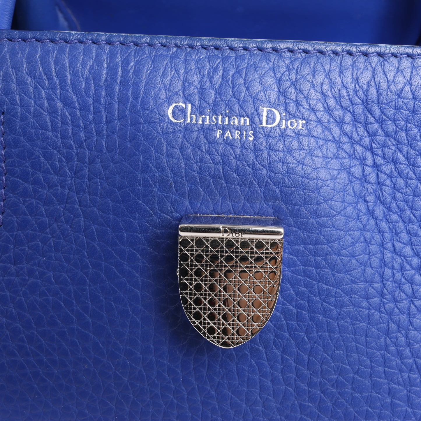 Christian Dior Diorever Medium Leather 2Way Handbag in Blue