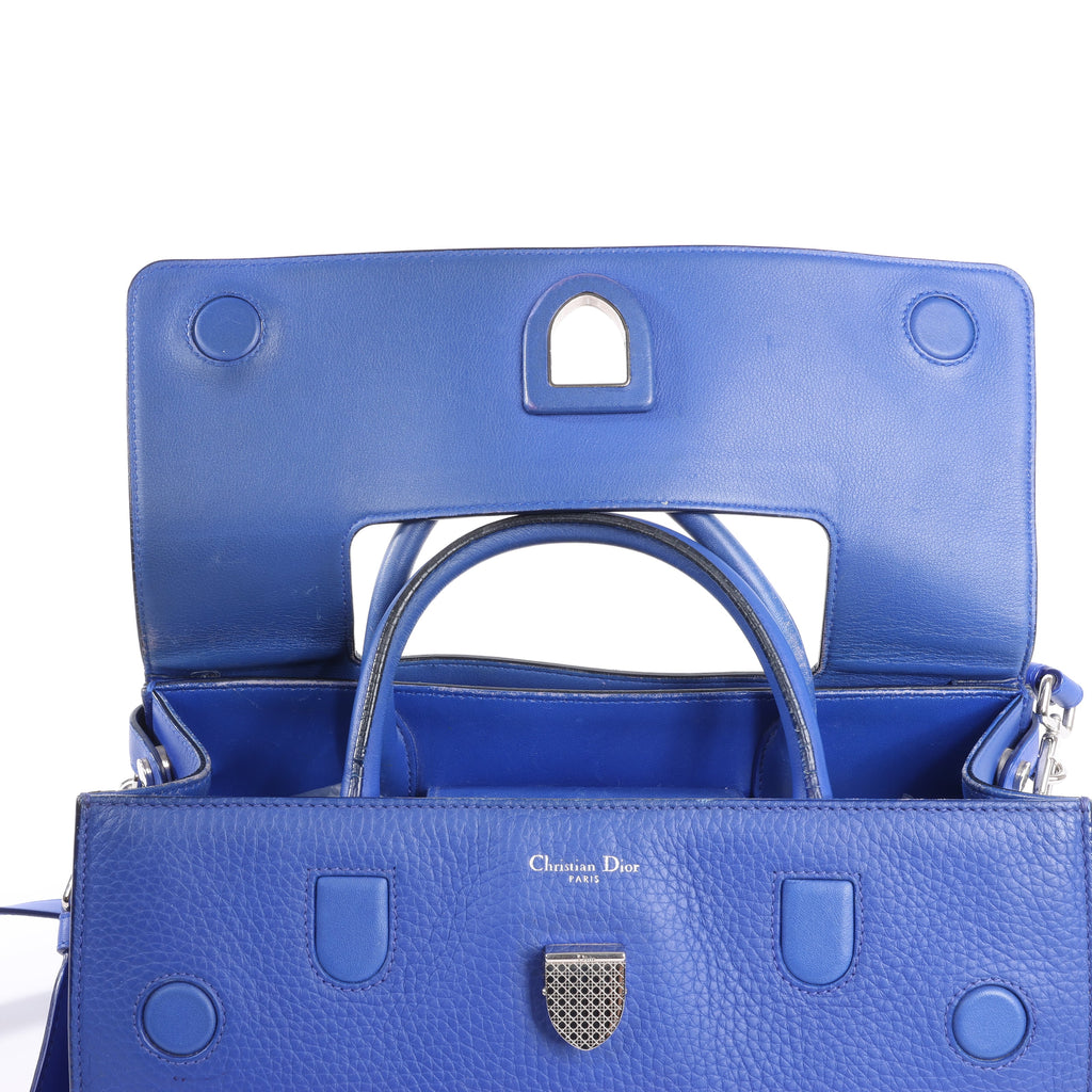 Dior Diorever Medium Leather 2Way Handbag in Blue