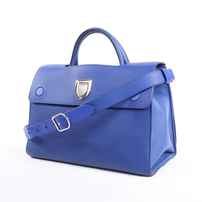Dior Diorever – Mittlere 2-Wege-Handtasche aus Leder in Blau