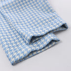 Christian Dior Houndstooth Cotton Belted Pants in Blue, Size FR 38