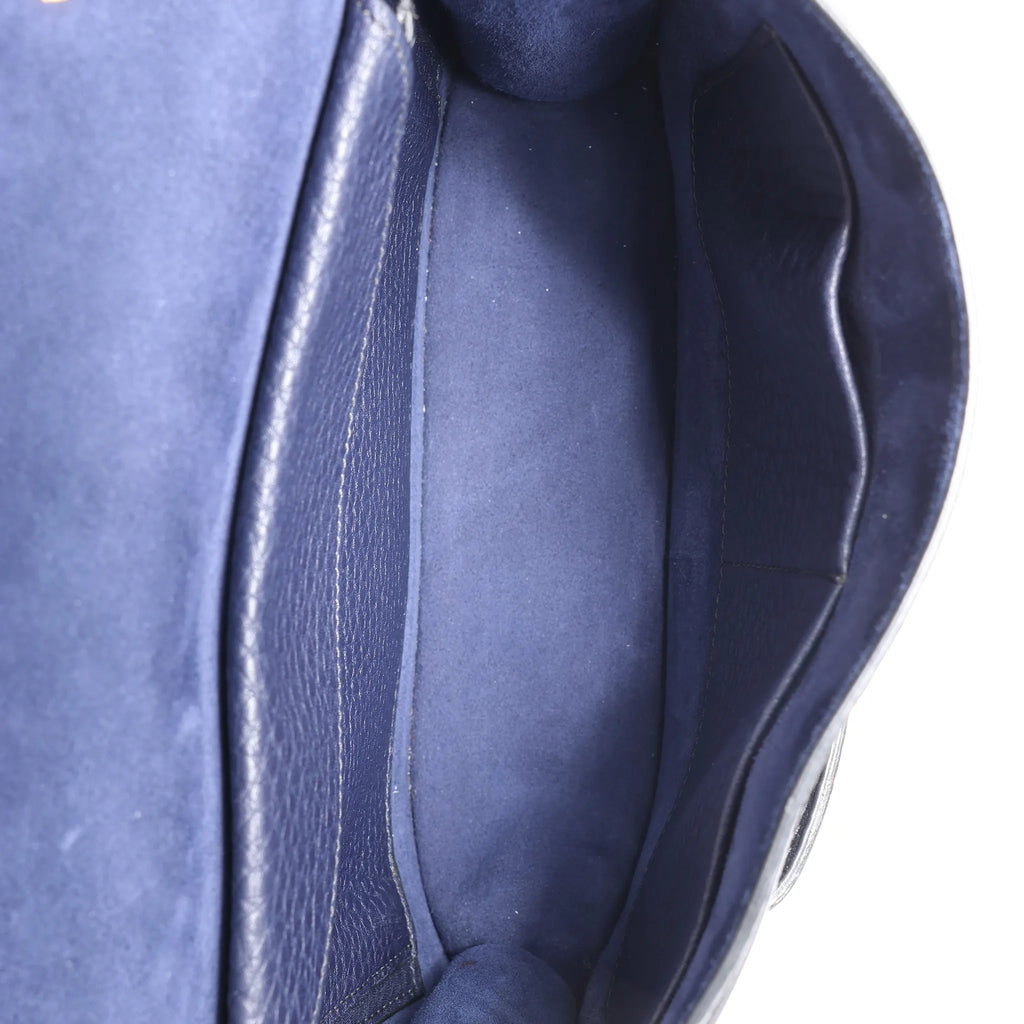 Dior J'Adior Grained Leather Chain Crossbody Bag in Navy Blue