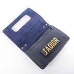 Dior J'Adior Grained Leather Chain Crossbody Bag in Navy Blue