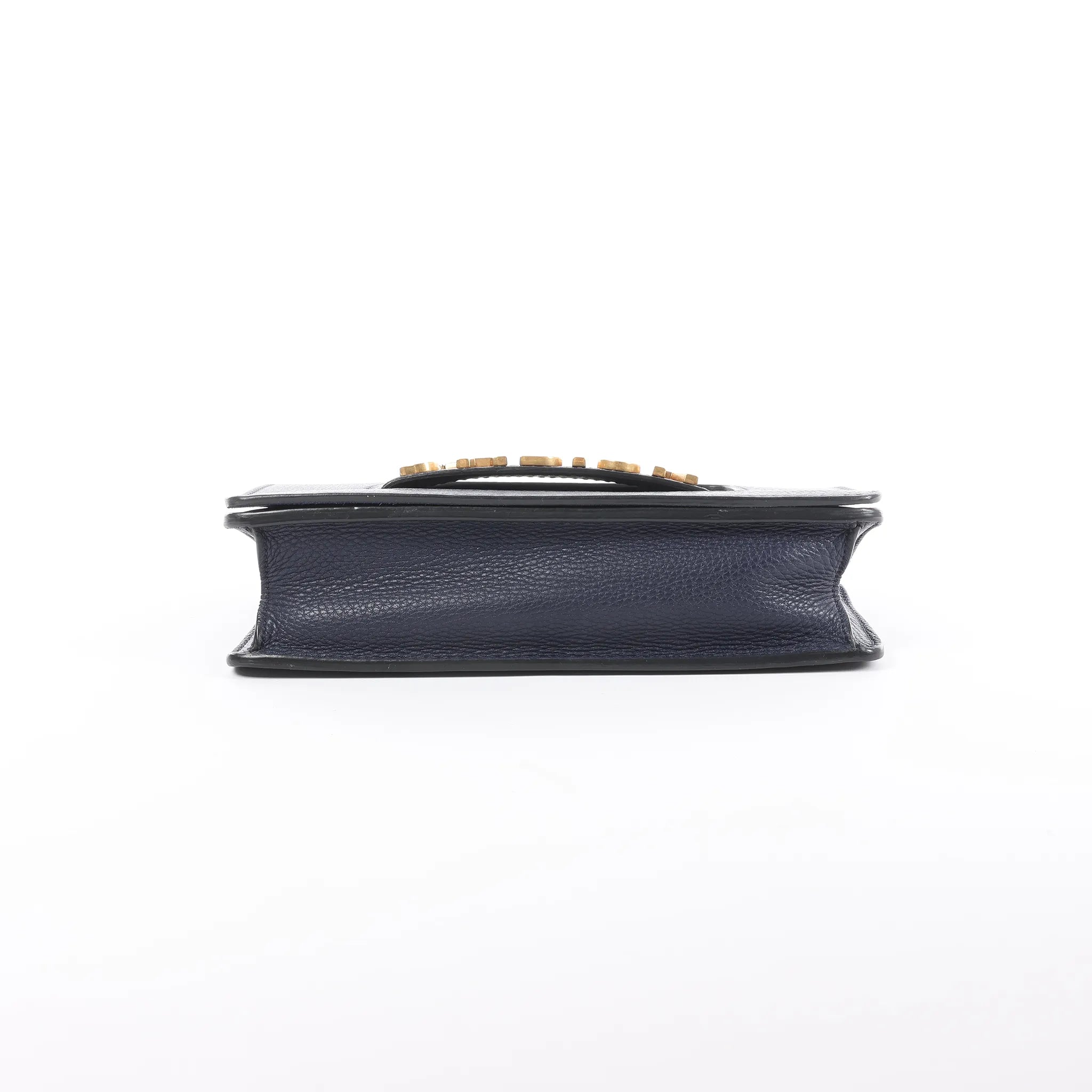 Dior J'Adior Grained Leather Chain Crossbody Bag in Navy Blue