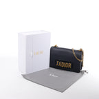 Dior J'Adior Grained Leather Chain Crossbody Bag in Navy Blue