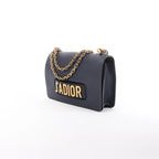 Dior J'Adior Grained Leather Chain Crossbody Bag in Navy Blue