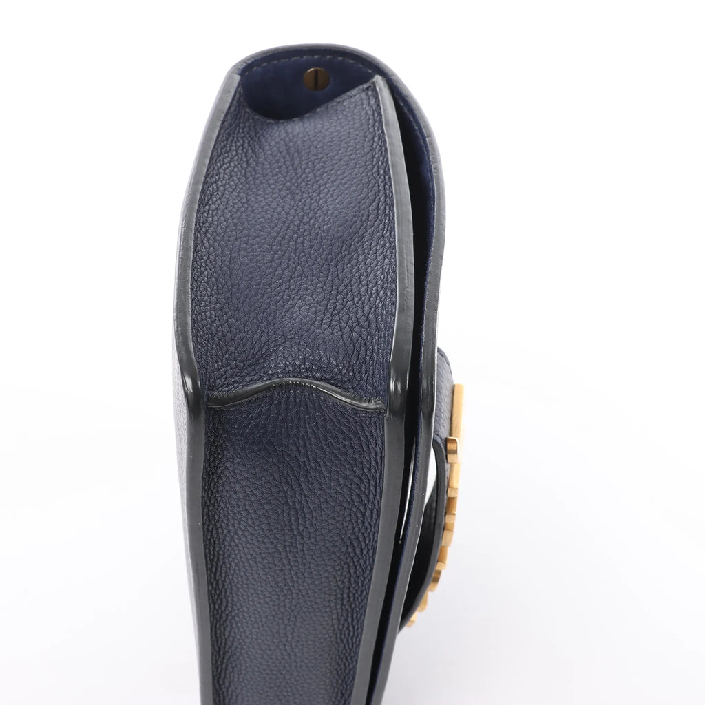 Dior J'Adior Grained Leather Chain Crossbody Bag in Navy Blue