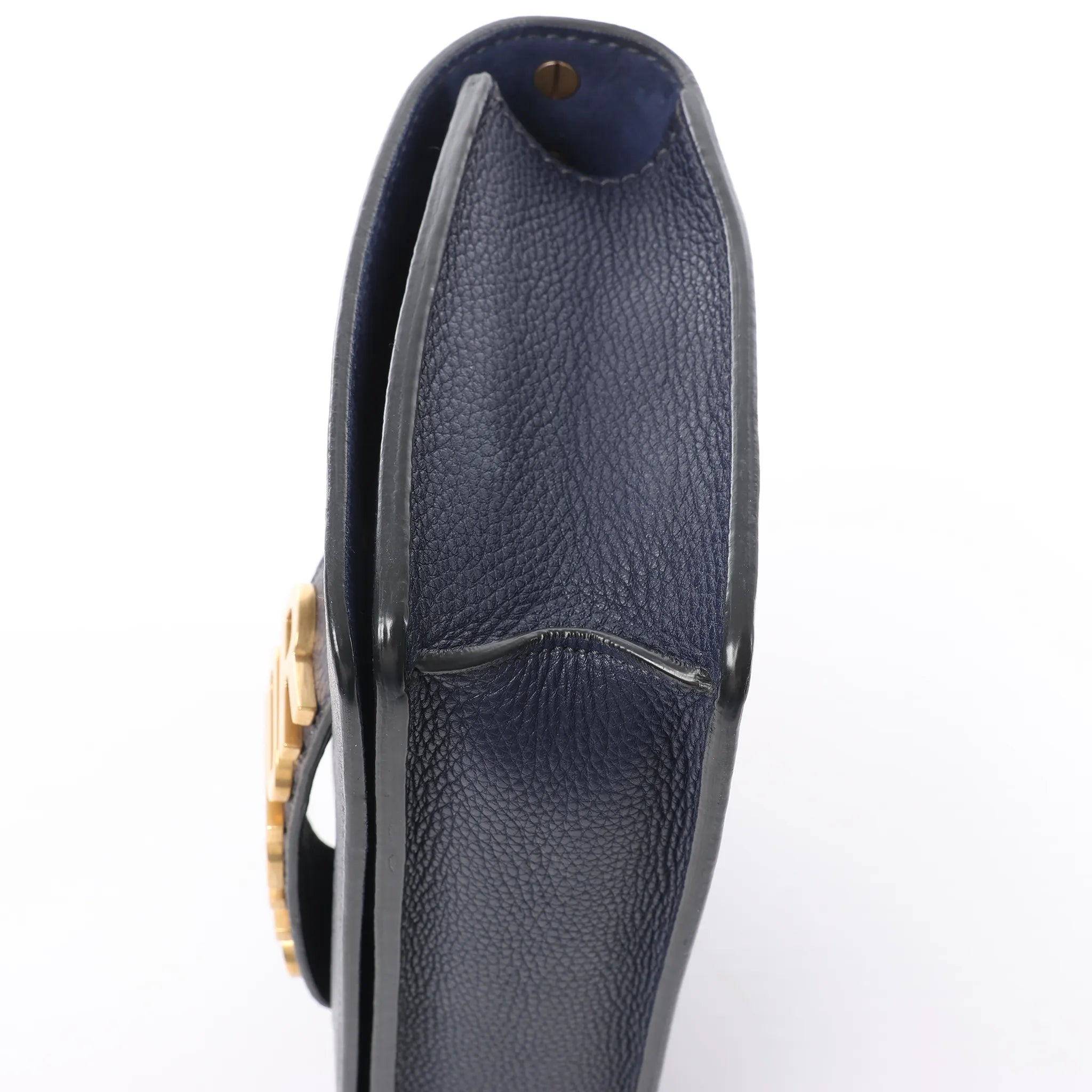 Dior J'Adior Grained Leather Chain Crossbody Bag in Navy Blue