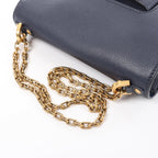 Dior J'Adior Grained Leather Chain Crossbody Bag in Navy Blue