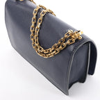 Dior J'Adior Grained Leather Chain Crossbody Bag in Navy Blue