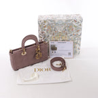 Dior Lady D-Joy Leather 2Way Handbag in Pink