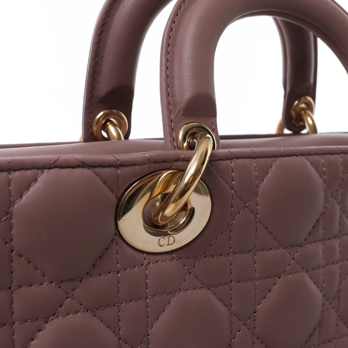 Dior Lady D-Joy Leather 2Way Handbag in Pink