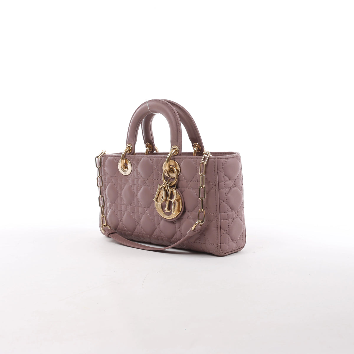 Dior Lady D-Joy Leather 2Way Handbag in Pink