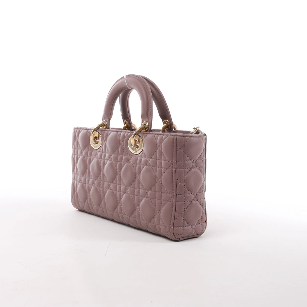 Dior Lady D-Joy Leather 2Way Handbag in Pink