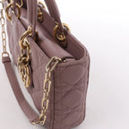 Dior Lady D-Joy Leather 2Way Handbag in Pink