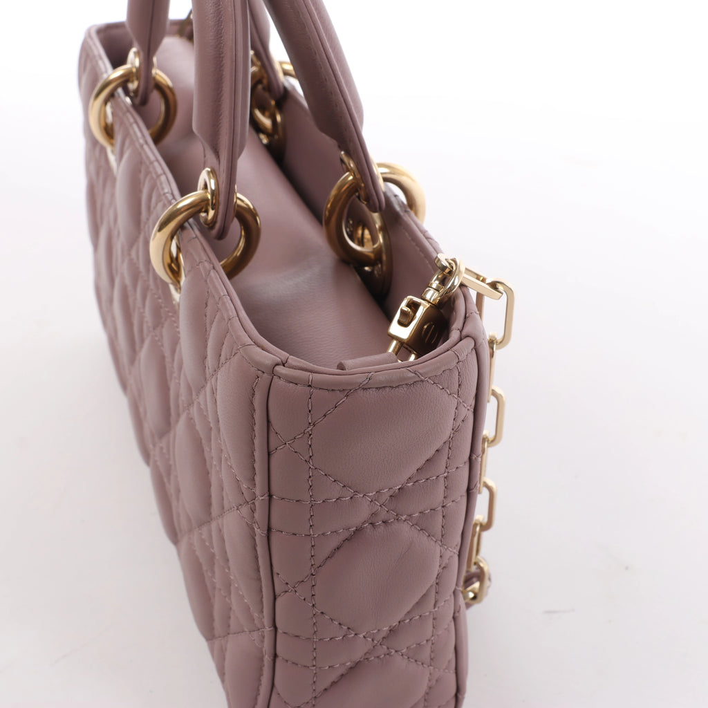 Dior Lady D-Joy Leather 2Way Handbag in Pink