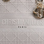 Dior Lady D-Lite Cannage Canvas Medium 2Way Handbag in Gray