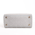 Dior Lady D-Lite Cannage Canvas Medium 2Way Handbag in Gray