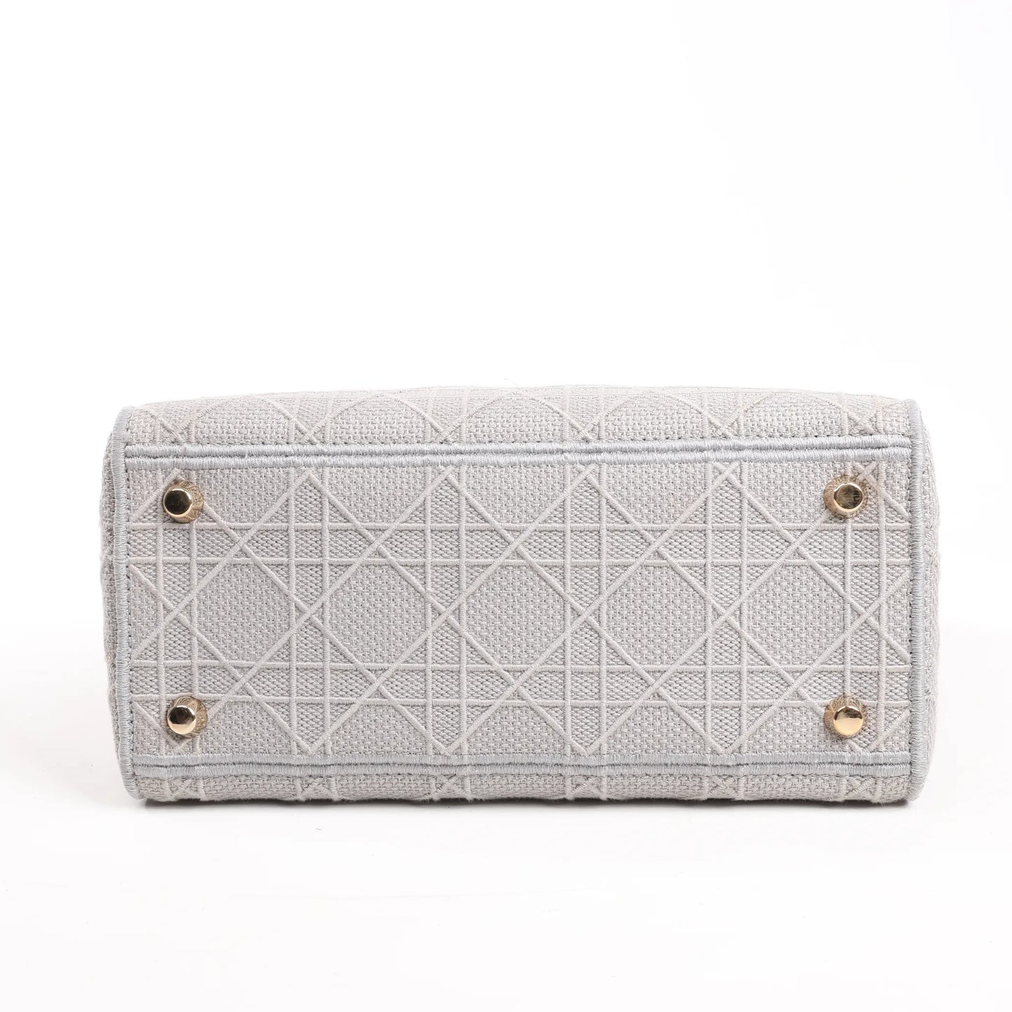 Dior Lady D-Lite Cannage Canvas Medium 2Way Handbag in Gray