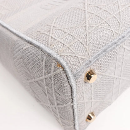 Dior Lady D-Lite Cannage Canvas Medium 2Way Handbag in Gray