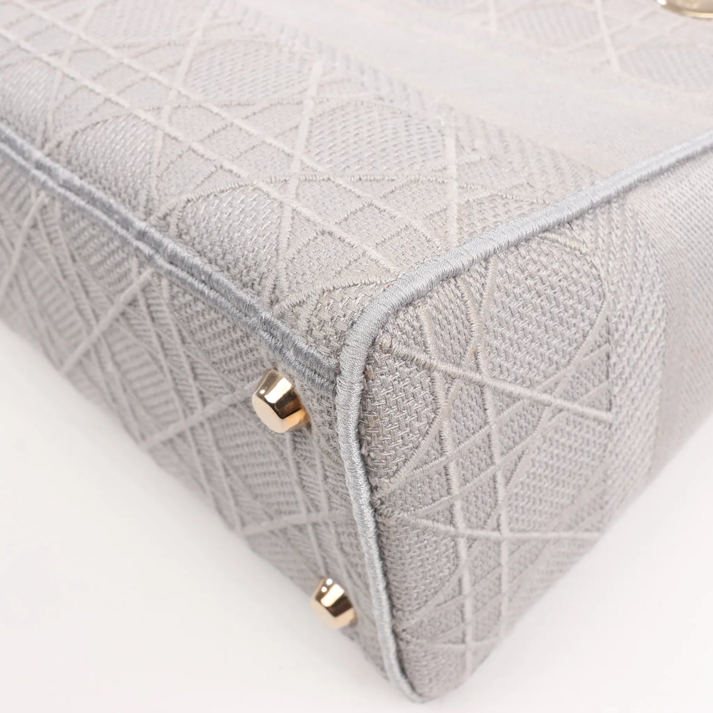 Dior Lady D-Lite Cannage Canvas Medium 2Way Handbag in Gray