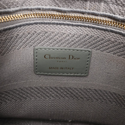 Dior Lady D-Lite Cannage Canvas Medium 2Way Handbag in Gray