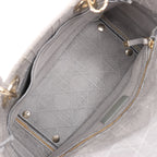 Dior Lady D-Lite Cannage Canvas Medium 2Way Handbag in Gray