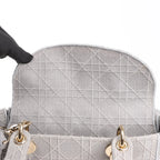 Dior Lady D-Lite Cannage Canvas Medium 2Way Handbag in Gray