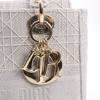 Dior Lady D-Lite Cannage Canvas Medium 2Way Handbag in Gray