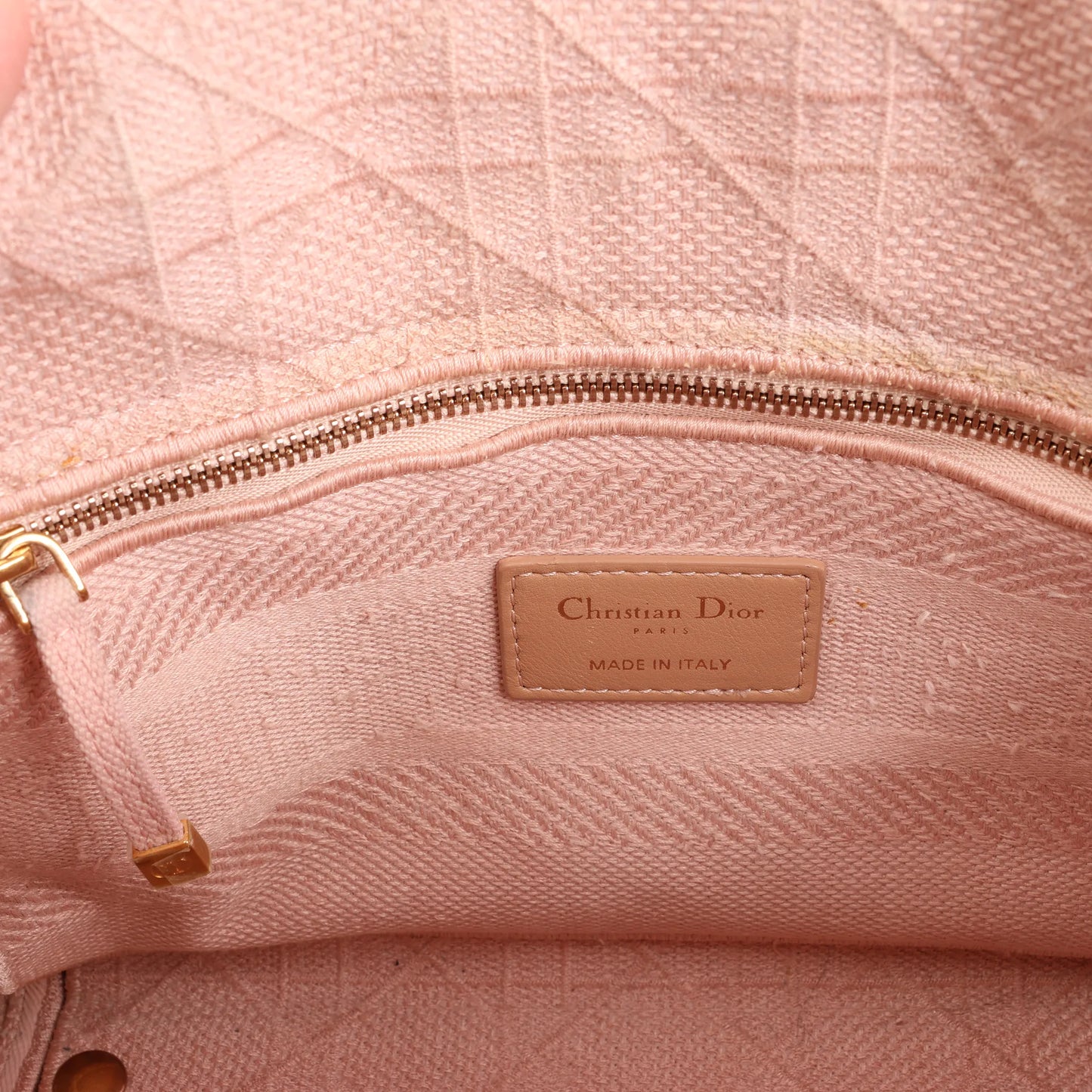 Dior Lady D-Lite Cannage Canvas Medium 2Way Handbag in Pink