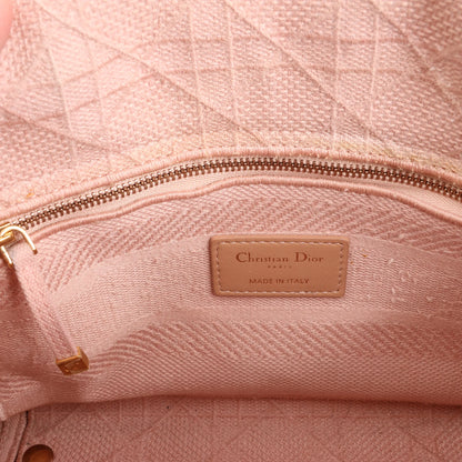 Dior Lady D-Lite Cannage Canvas Medium 2Way Handbag in Pink