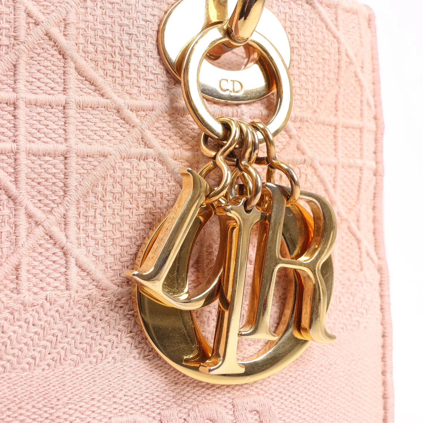 Dior Lady D-Lite Cannage Canvas Medium 2Way Handbag in Pink