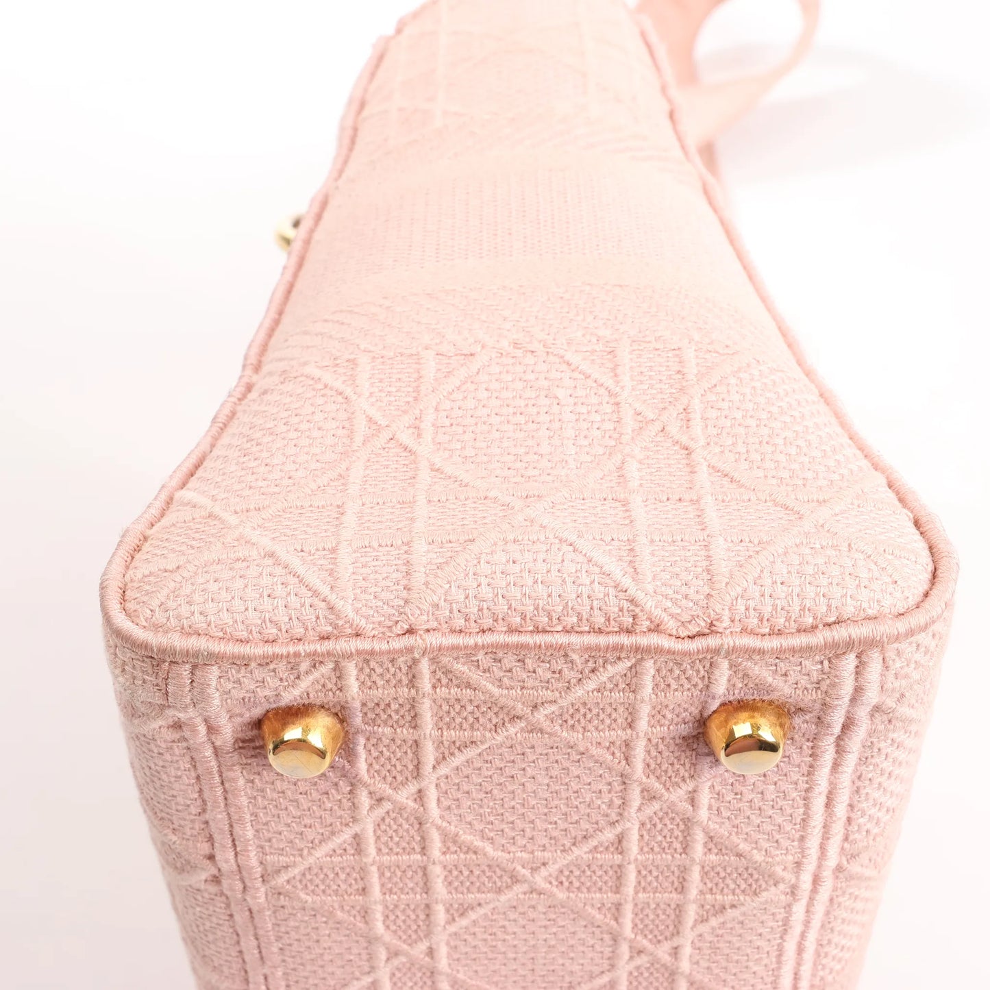 Dior Lady D-Lite Cannage Canvas Medium 2Way Handbag in Pink