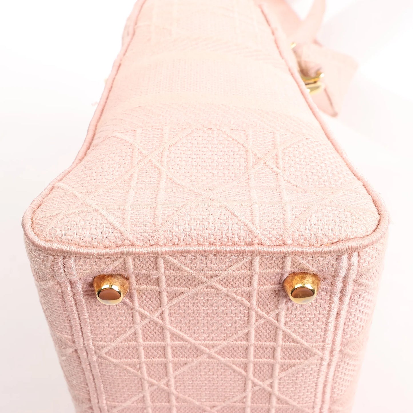 Dior Lady D-Lite Cannage Canvas Medium 2Way Handbag in Pink